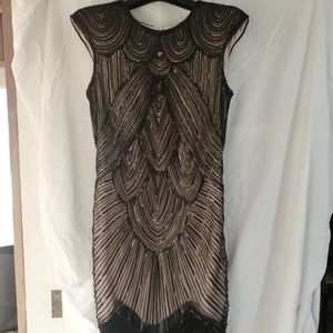 Women's Body Hugging Black Sequin Dress Size Small